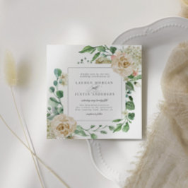 春クリームガーデンフローラス結婚クエアズカード 招待状