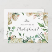 春クリームガーデンフローラメイド・オブ・オーナー(花嫁付き添い人) ポストカード (正面/裏面)