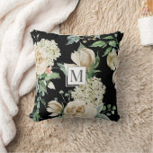 春クリームガーデンフローラモノグラム装飾用クッション クッション (ブランケット)