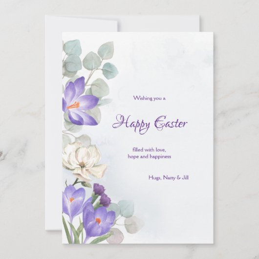 春クロカスイースターグリーティングカード シーズンカード (正面)