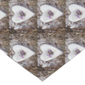 春クロカス雪ハート写真 ショートテーブルランナー (コーナー)