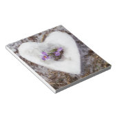 春クロカス雪ハート写真 ノートパッド (アングル)