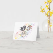 春クロッシングレインボーブリッジパグ記念カード カード (黄色い花)