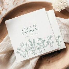 春グエレガントリーンボホワイルドフラワー結婚ズ スタンダードランチョンナプキン