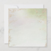 春グラデーショングリーンゴールドフォイルシック結婚スクエア 招待状 (裏面)