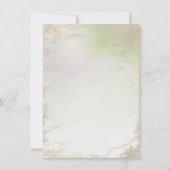 春グラデーショングリーンゴールドフォイルフロステッドブライダルシャワー 招待状 (裏面)