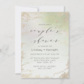 春グラデーショングリーンゴールドフォイルフロストウェディングシャワー 招待状 (正面)