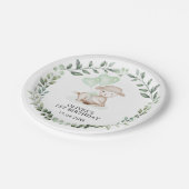 春グリーナリーベビーラム第1誕生日パーティー ペーパープレート (アングル)