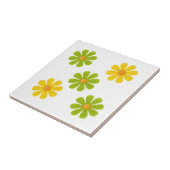 春グリーンとオレンジ色の花を家庭の装飾に タイル (側面)