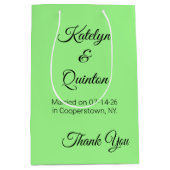 春グリーンとブラックのエレガンス結婚: ミディアムペーパーバッグ (正面)