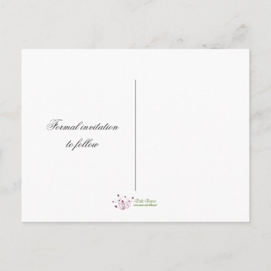 春グリーンと白点々のあるスイス日付を保存 案内ポストカード (裏面)