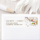 春グリーンと赤かわいいラブバード住所 シール (インサイチュ)