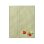 春グリーンにチューリップが並ぶ ノートパッド (回転)