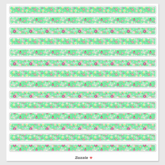 春グリーンの花とバイク縁ど薄 シール (シート)