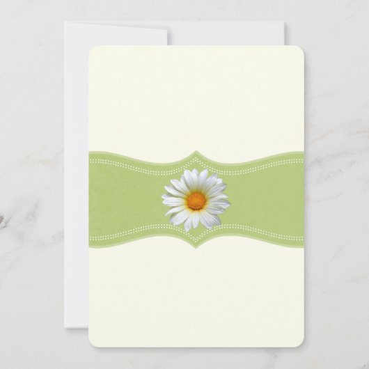 春グリーンアンドホワイトガザニアウェディングシャワー 招待状 (裏面)