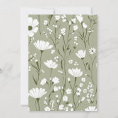 春グリーンアンドホワイトフローラブライダルシャワー 招待状 (裏面)