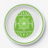 春グリーンイースターエッグ ペーパープレート (正面)