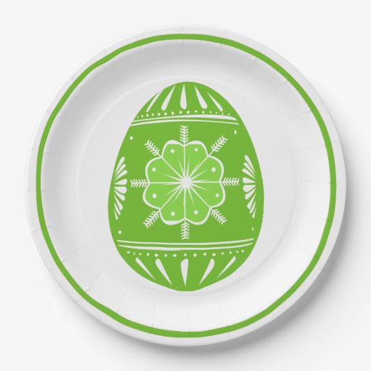 春グリーンイースターエッグ ペーパープレート (正面)
