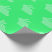 春グリーンイースターバニーラッピング紙 ラッピングペーパー (角)