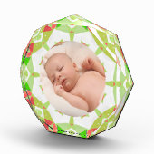 春グリーンウォームオレンジ生まれたばかりの新生児カスタム フォトブロック (右)