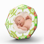 春グリーンウォームオレンジ生まれたばかりの新生児カスタム フォトブロック (左)