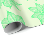 春グリーンオンライトグリーンスケッチフラワーズ ラッピングペーパー (ロールコーナー)