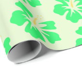 春グリーンオンライトグリーンハイビスカス ラッピングペーパー (ロールコーナー)