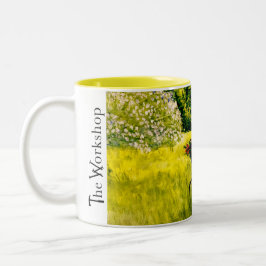 春グリーンサイクリングフローラ牧歌的マググ ツートーンマグカップ