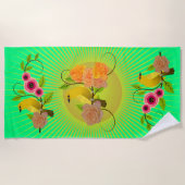 春グリーンサンシャイン&デュー滴 ビーチタオル (正面)