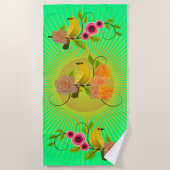 春グリーンサンシャイン&デュー滴 ビーチタオル (正面)