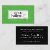 春グリーンスエードルックモダン名刺 名刺 (正面/裏面)