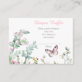 春グリーンバタフライフローラベビーシャワー エンクロージャーカード (正面)