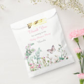 春グリーンバタフライフローラベビーシャワー フェイバーバッグ (封をした状態)