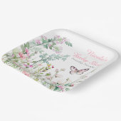 春グリーンバタフライフローラベビーシャワー ペーパープレート (傾斜あり)