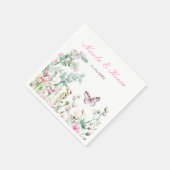 春グリーンバタフライ結婚フローラ スタンダードカクテルナプキン (角)