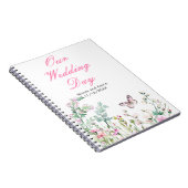 春グリーンバタフライ結婚フローラ ノートブック (右側)