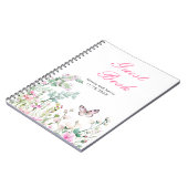 春グリーンバタフライ結婚フローラ ノートブック (左側)