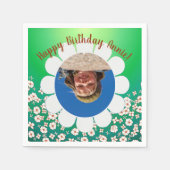 春グリーンパーティーフォトフレーム スタンダードカクテルナプキン (正面)