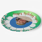 春グリーンパーティーフォトフレーム ペーパープレート (アングル)