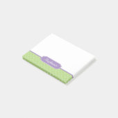 春グリーンパープルクローバーモノグラム ポストイット (アングル)