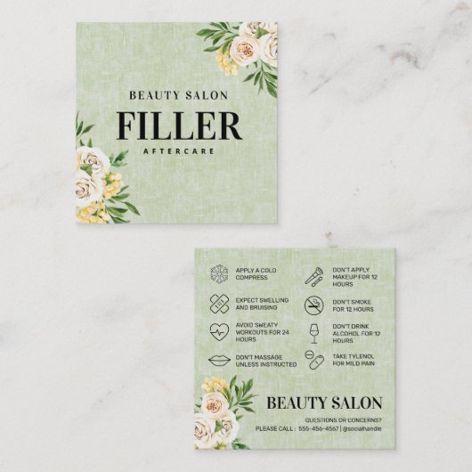 春グリーンフィラーアフターケアスクエア名刺 スクエア名刺 (正面/裏面)