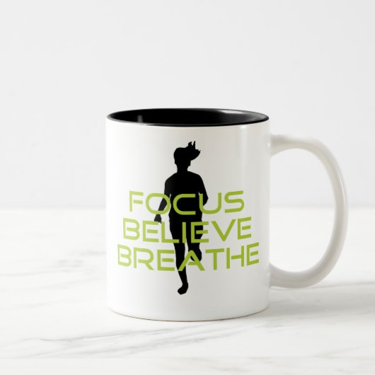 春グリーンフォーカス信じの呼吸 ツートーンマグカップ (右)