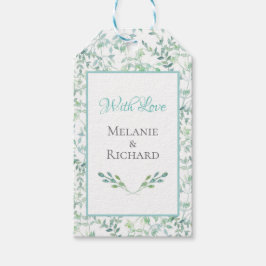 春グリーンフォージュサンキューメッセージカード ギフトタグ