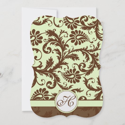 春グリーンブラウンダマスクウェディング招待状 招待状 (裏面)