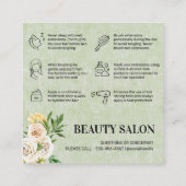 春グリーンヘアアフターケアスクエア名刺 スクエア名刺 (裏面)