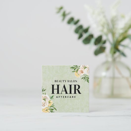 春グリーンヘアアフターケアスクエア名刺 スクエア名刺 (スタンド正面)