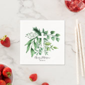 春グリーンボタニカルクロスファースト聖餐式 スタンダードカクテルナプキン (インサイチュ)