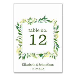 春グリーンボタニカルハーブウェディングレセプション テーブルナンバー