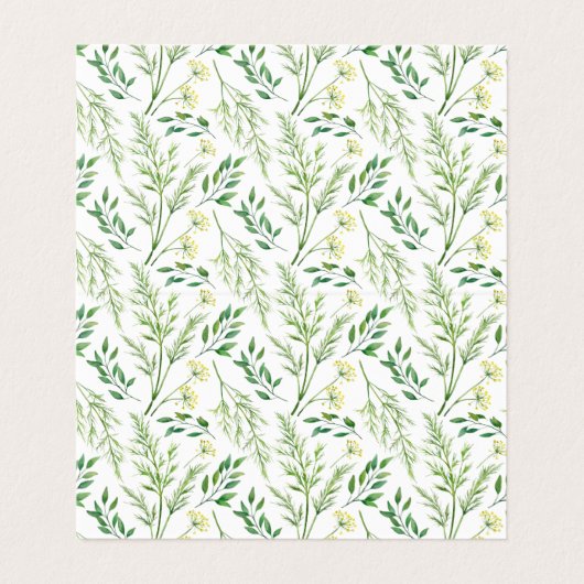 春グリーンボタニカル結婚ハーブのテーブルカード 名刺 (内部フラット)