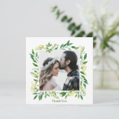 春グリーンボタニカル結婚ハーブ サンキューカード (スタンド正面)